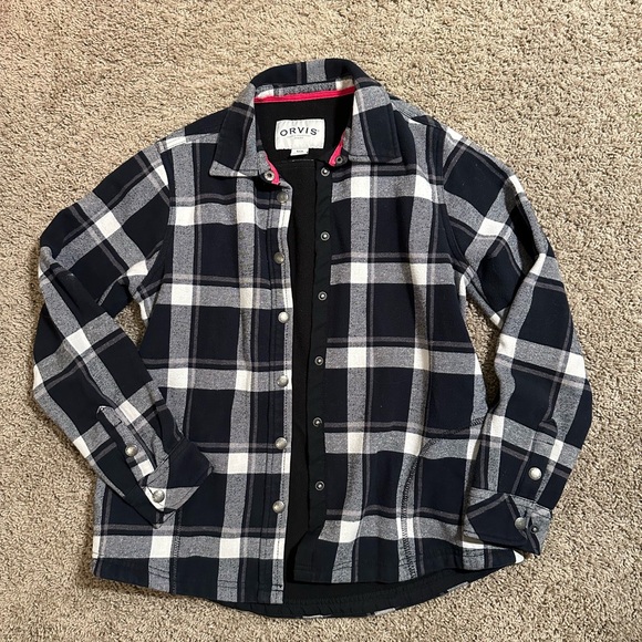 Orvis Jackets & Blazers - Orvis Navy and White Plaid Shacket